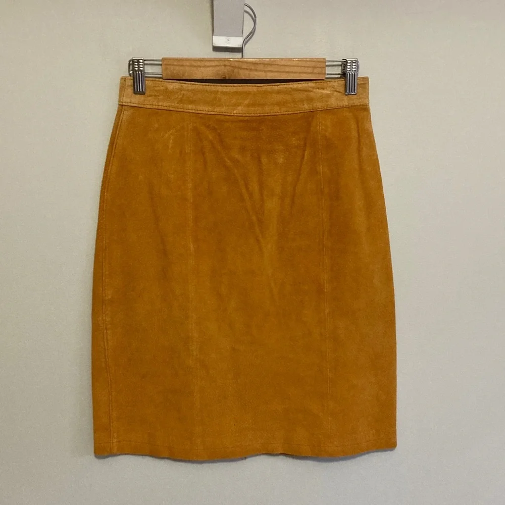 Vintage Suede Pencil Skirt, Melbourne Country Clothing Company, Size 10 Camel - Picture 2 of 8